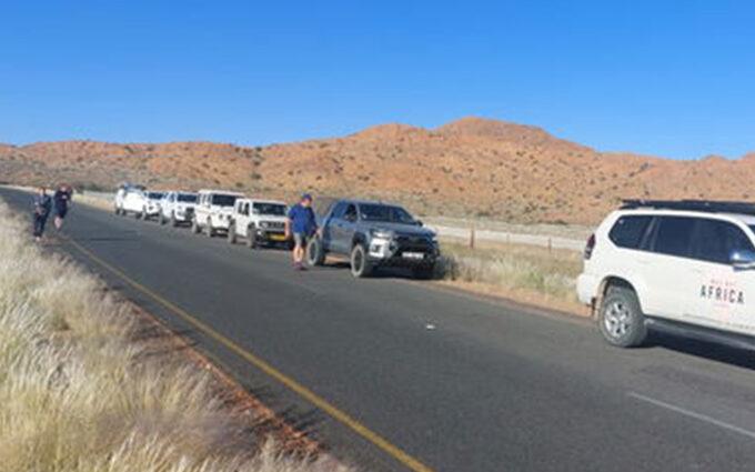 Red dunes along a Kalahari route