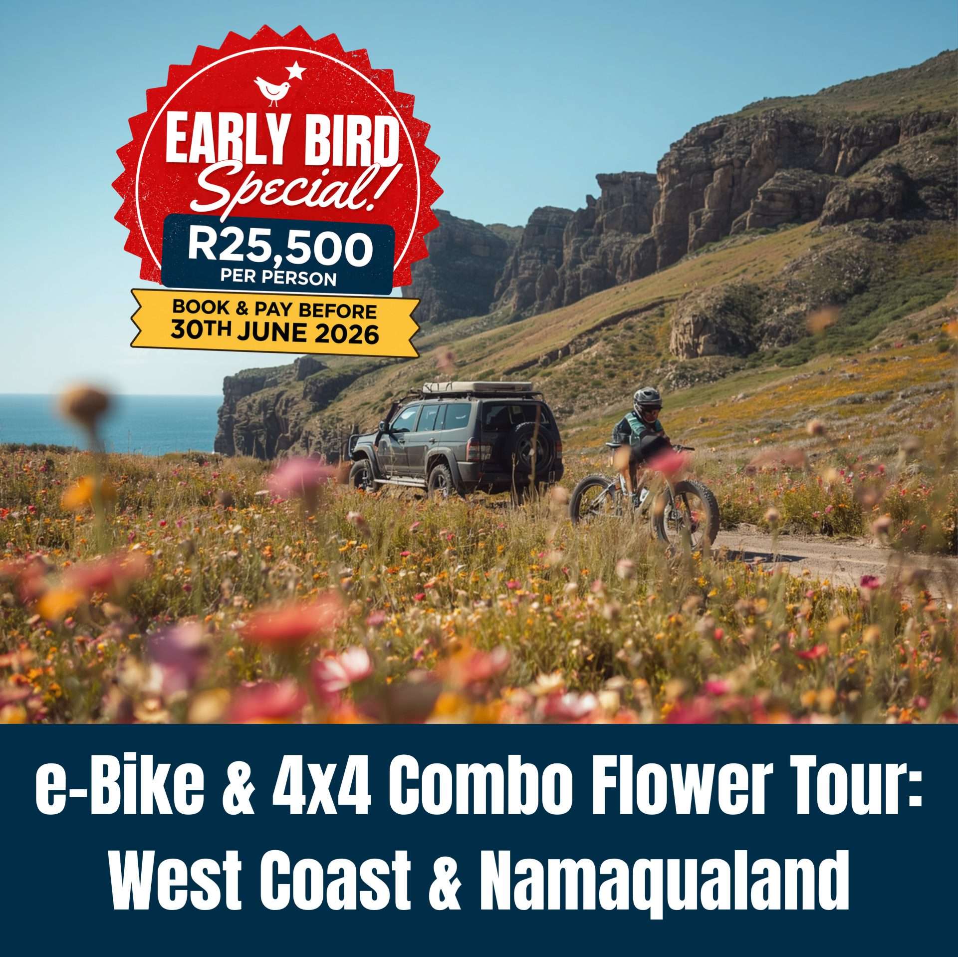 Instagram Post NEW West Coast Flower eBike & 4x4 Adventure Experience Awaits You!